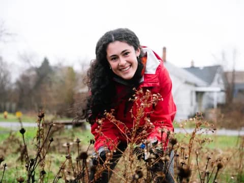 a person in a field
