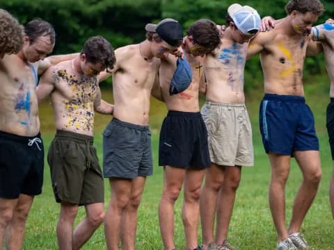 a group of men in shorts