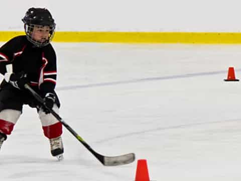 a person playing hockey