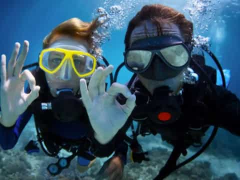 a couple of scuba divers